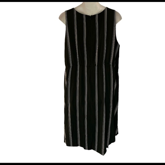 ❤️Rachel Roy Pinstripe Sleeveless Below Knee Fall Summer Office Night Out Dress - Picture 6 of 13